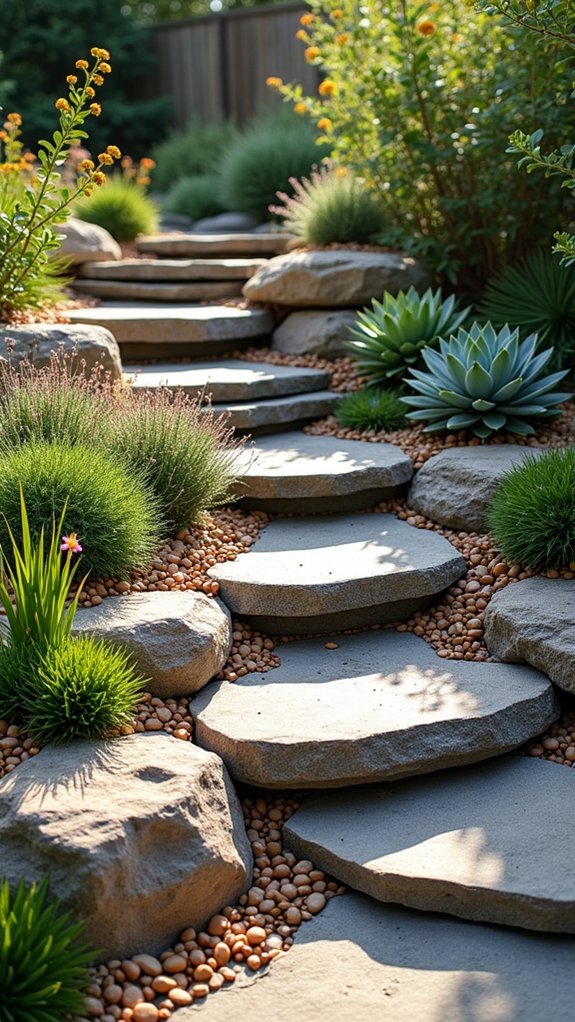 terraced rock bed landscaping