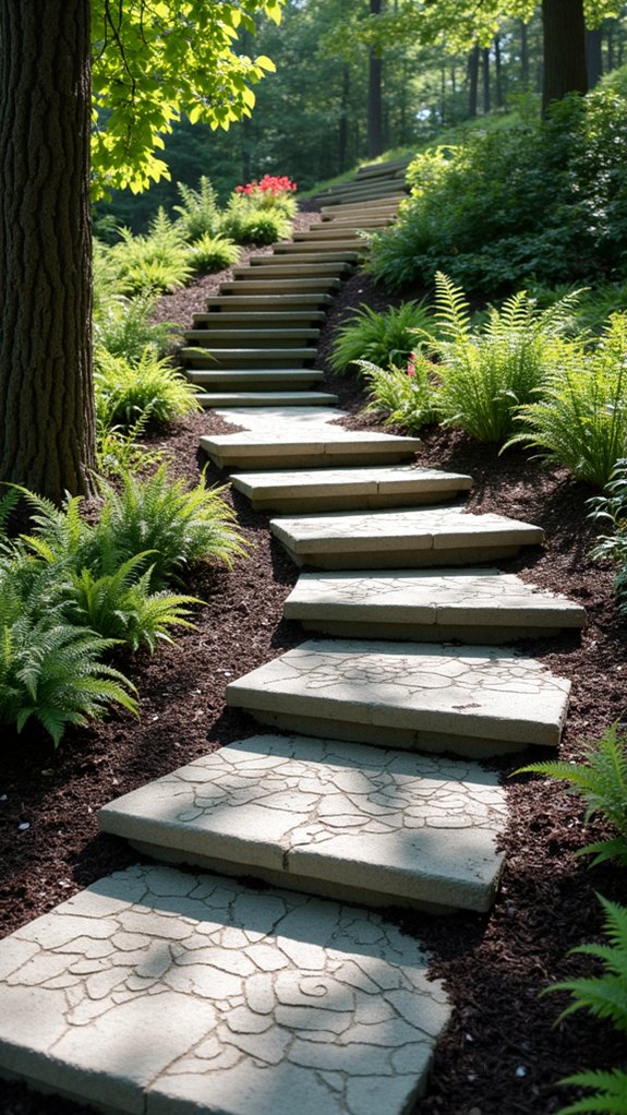 textured concrete steps beauty