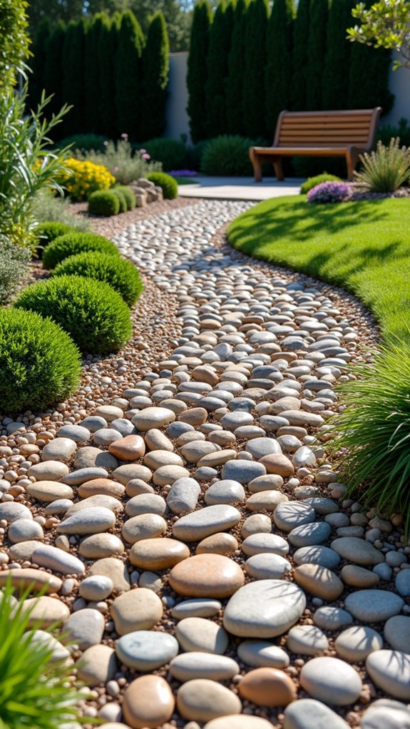 textured low maintenance yard design