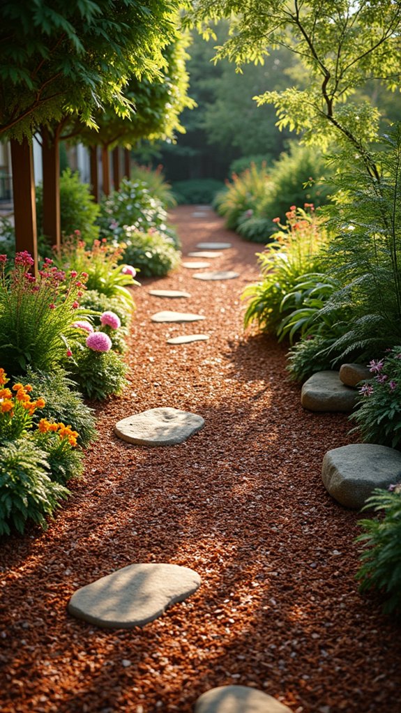 textured mulch walkway design
