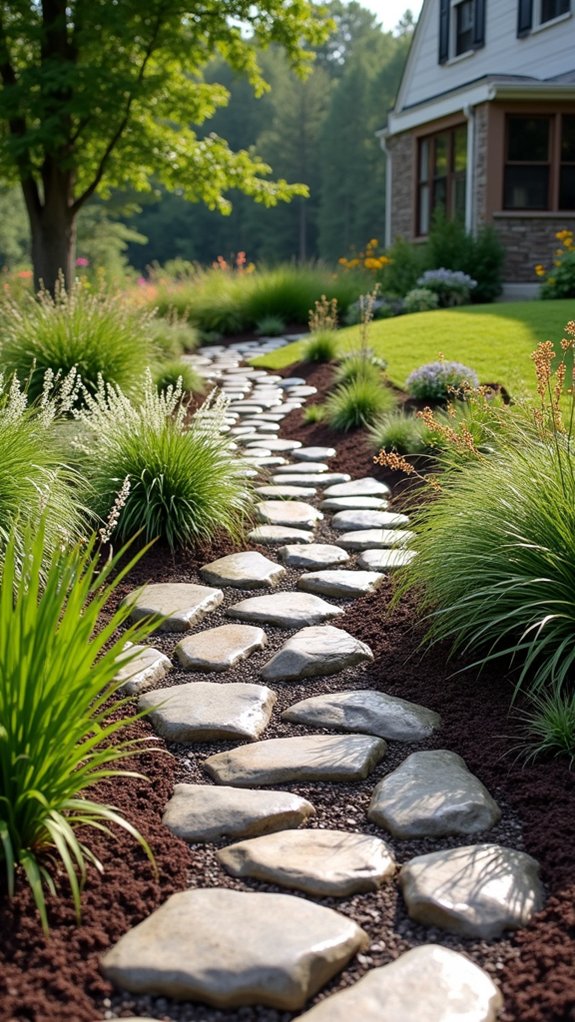textured stone dry creek