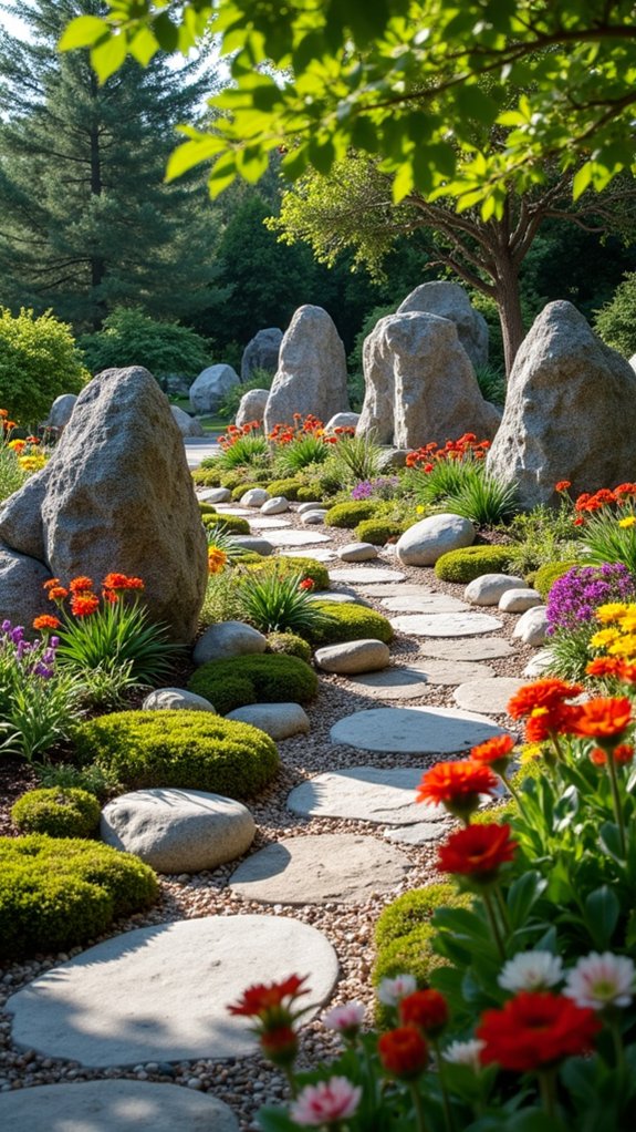 themed garden rock displays