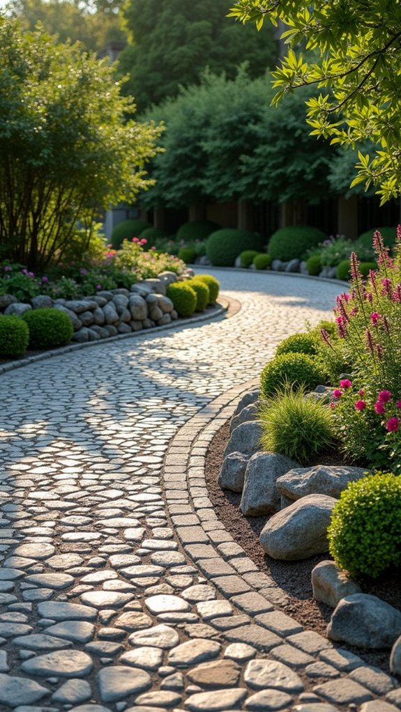 timeless cobblestone driveway accents