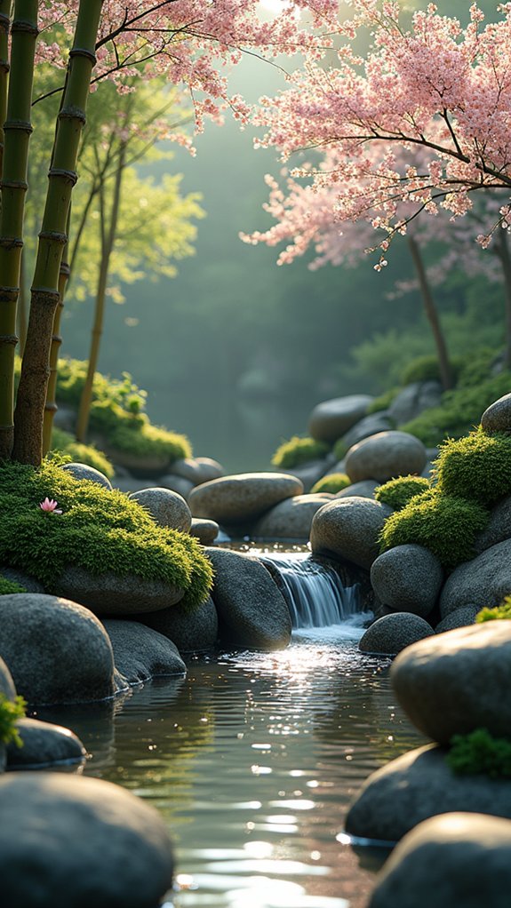 tranquil japanese rock garden