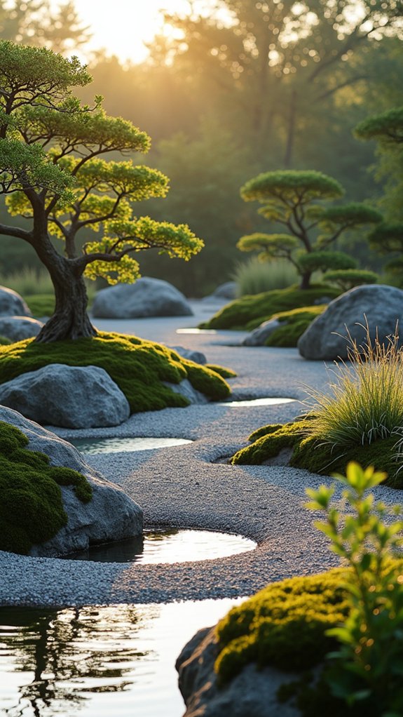 tranquil reflective water feature