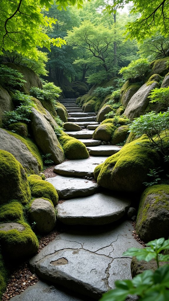 tranquil rock and moss arrangement
