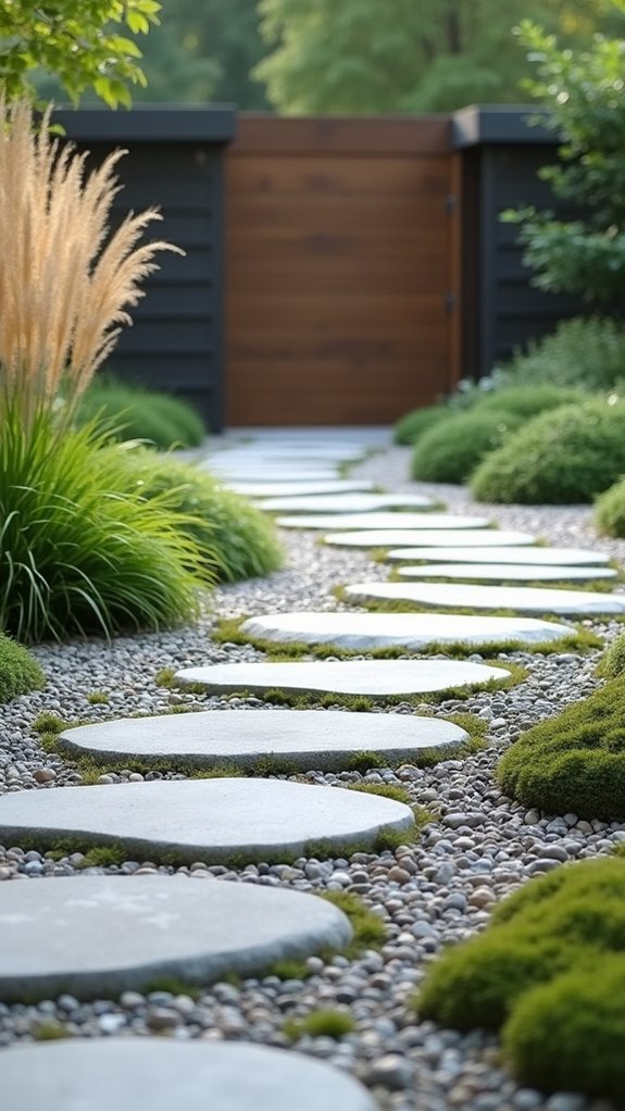 tranquil zen garden driveway