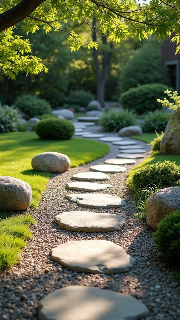 tranquil zen rock pathway