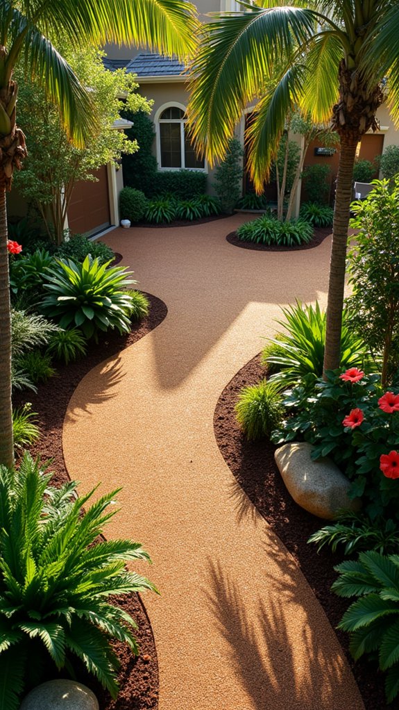 tropical oasis with vibrant landscaping