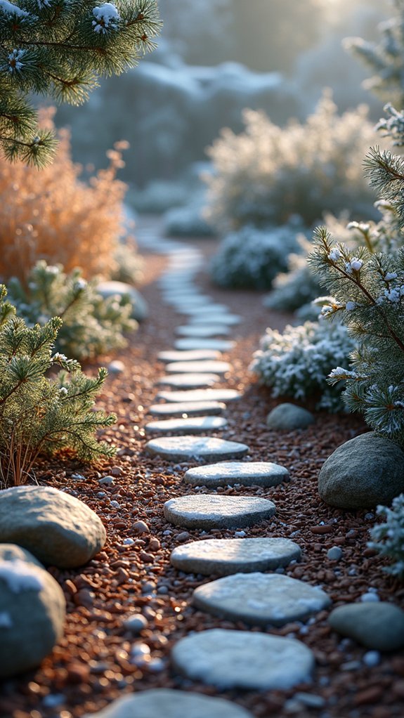 unique landscaping with pebbles