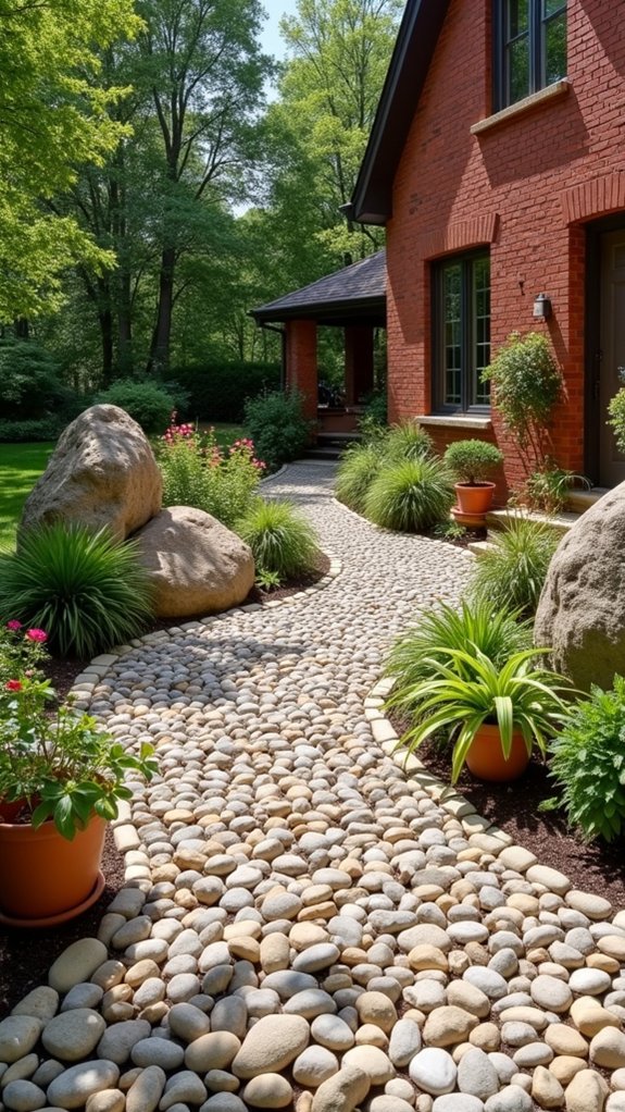 unique pebble pathway design