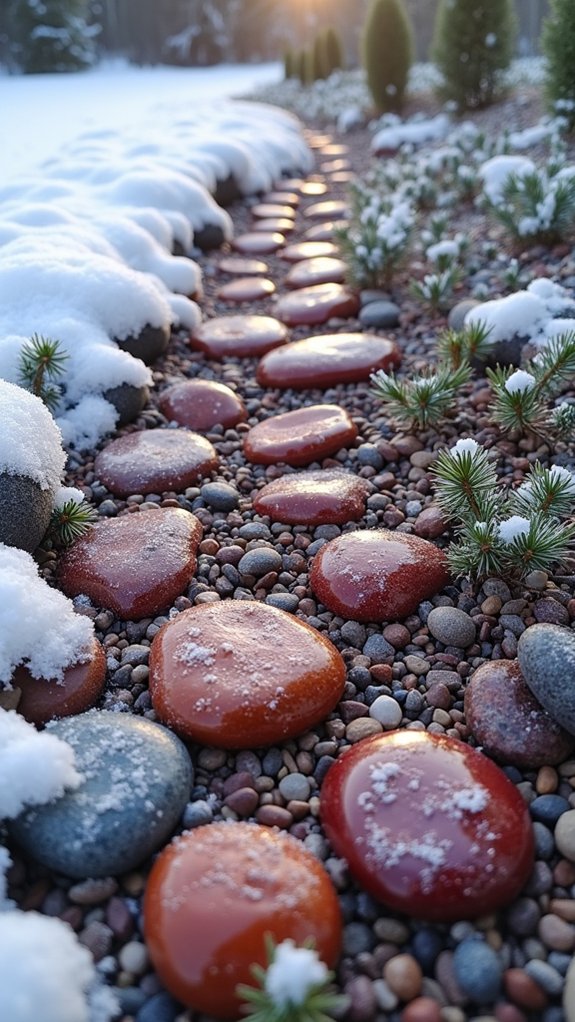 vibrant artistic garden stones