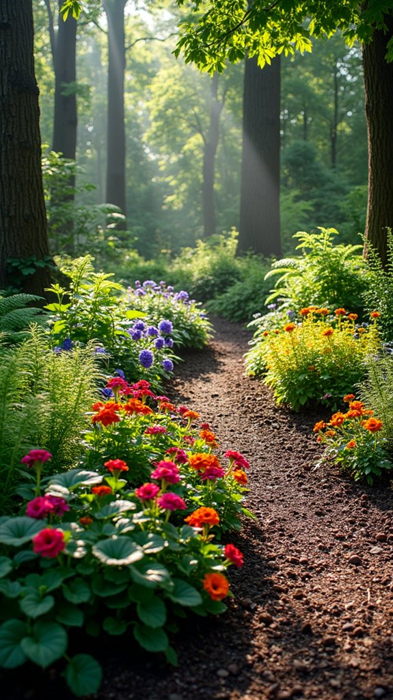 vibrant blooms in shade