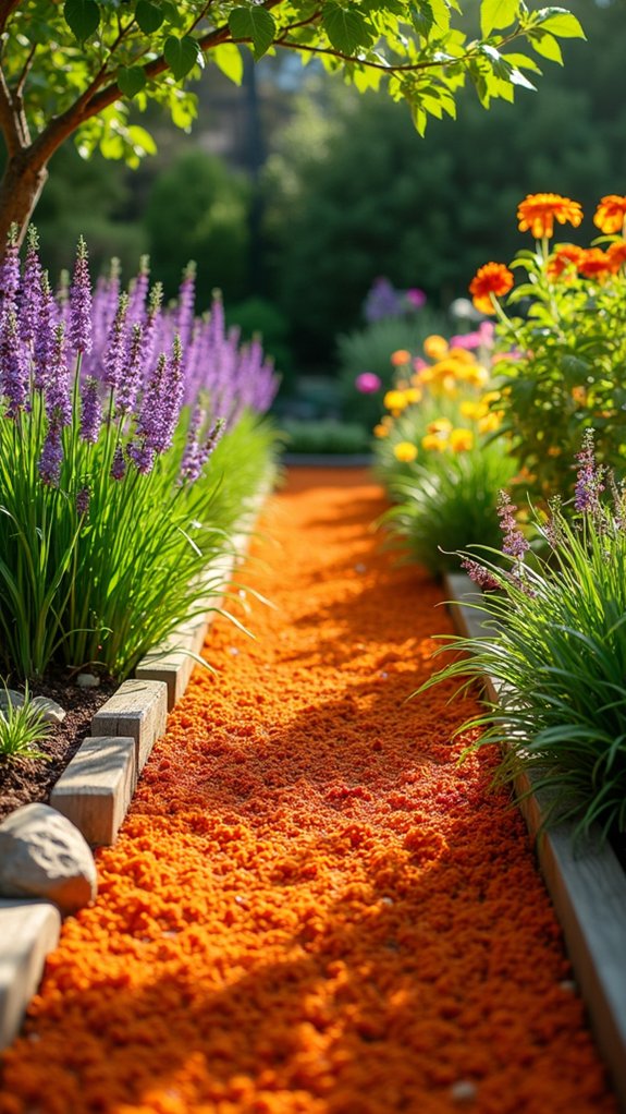 vibrant bold orange mulch