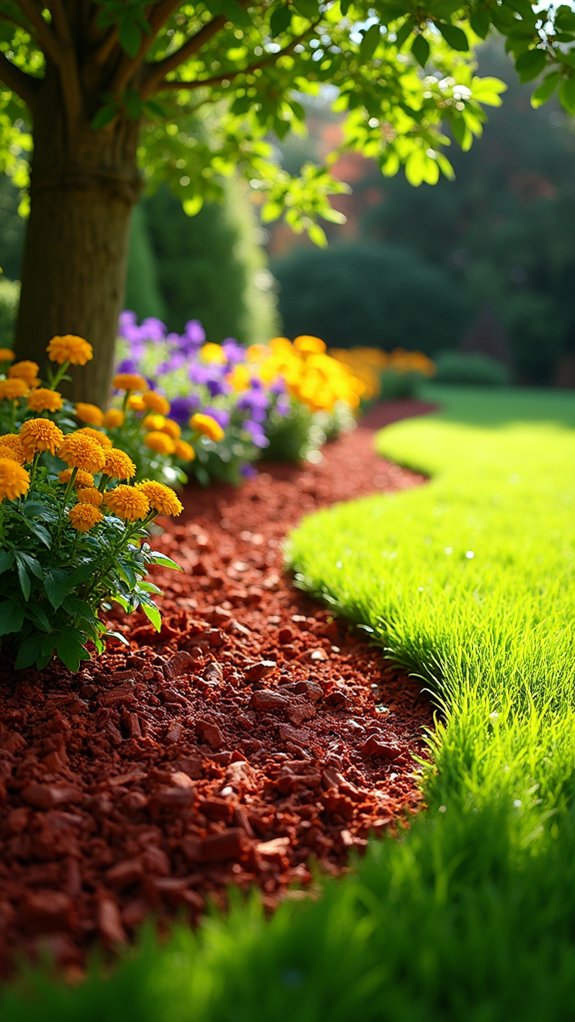 vibrant colored mulch enhancement