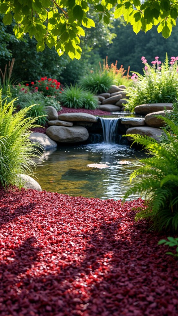 vibrant colored mulch landscaping