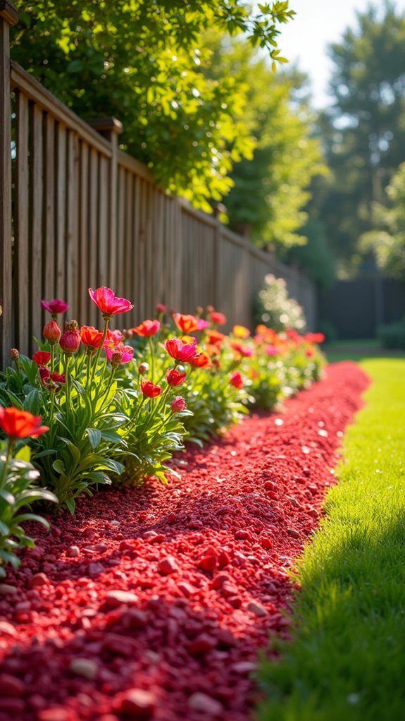 vibrant colored mulch transformation