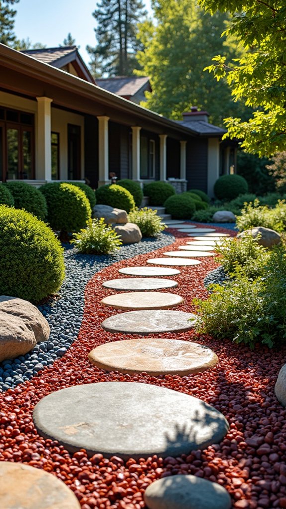 vibrant colored stone ground cover