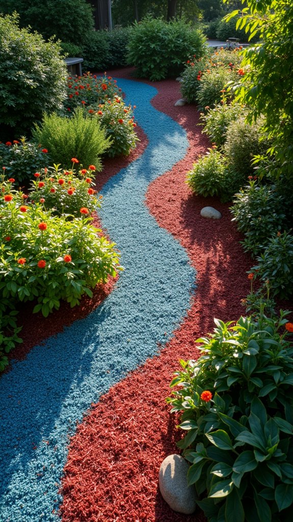 vibrant colored wood mulch
