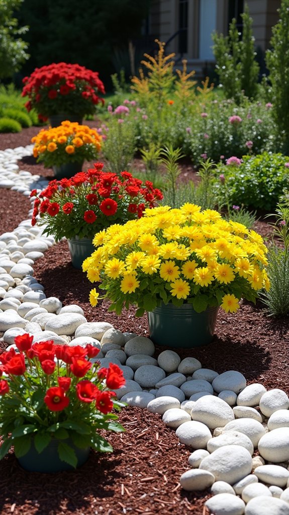 vibrant colorful container gardens