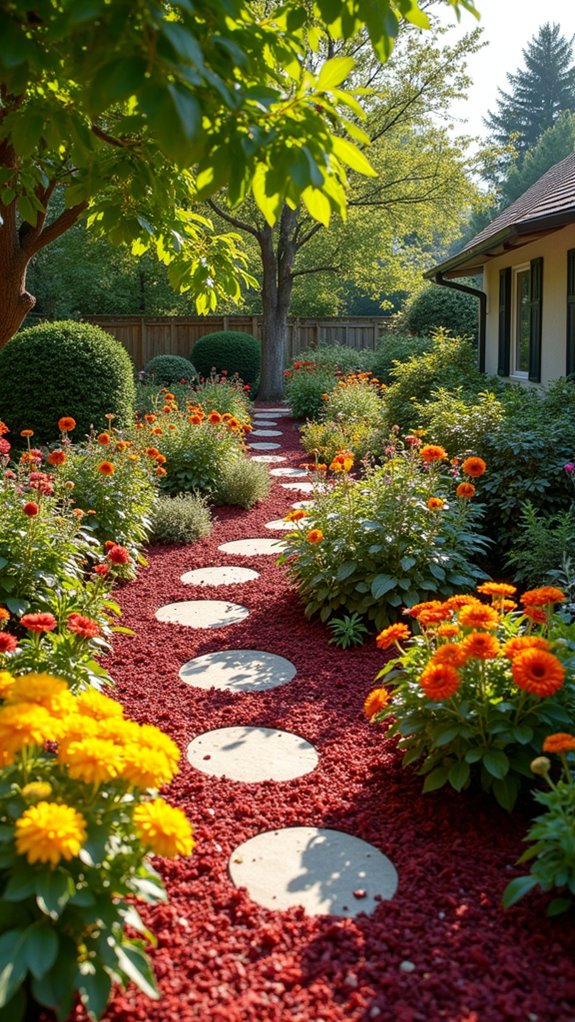 vibrant colorful mulch transformation
