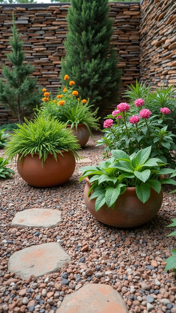 vibrant container garden displays