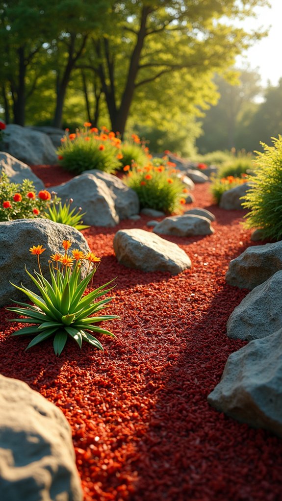 vibrant contrast enhances garden