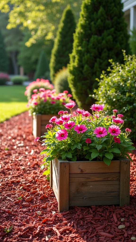 vibrant elevated flower planters
