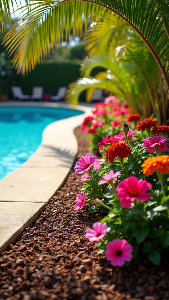 vibrant flower bed borders