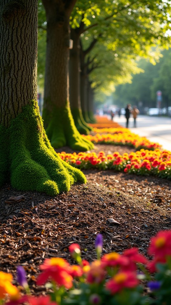 vibrant flower bed borders