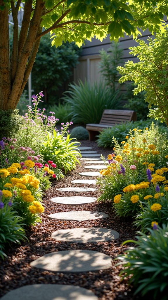 vibrant flower bed design