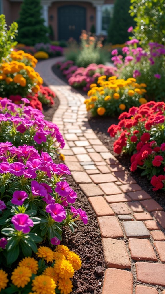 vibrant flower beds attract pollinators
