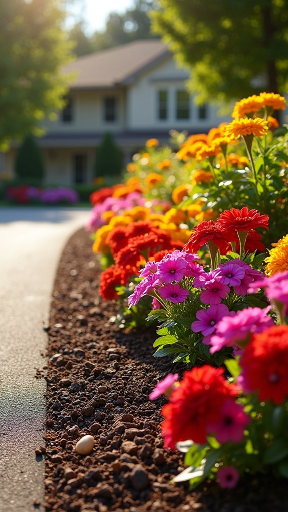 vibrant flower beds enhanced