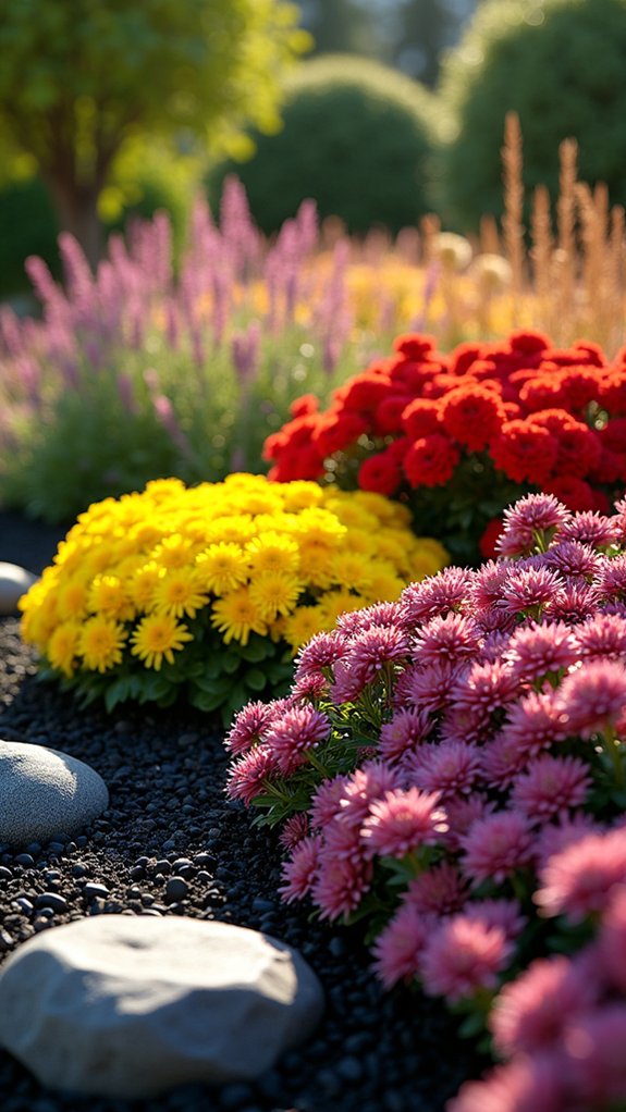 vibrant flowers dark backdrop