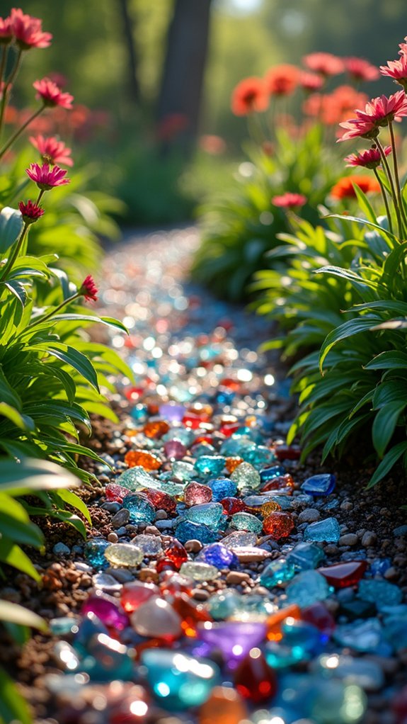vibrant glass mulch sparkle
