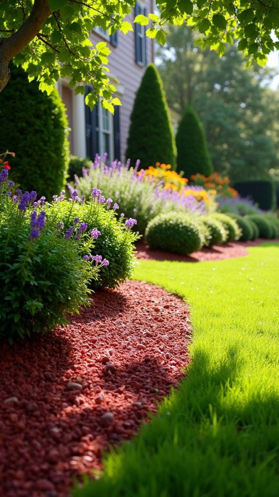 vibrant landscaping with contrast