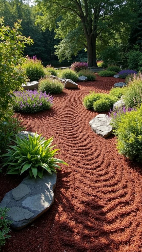 vibrant mulch artistic patterns