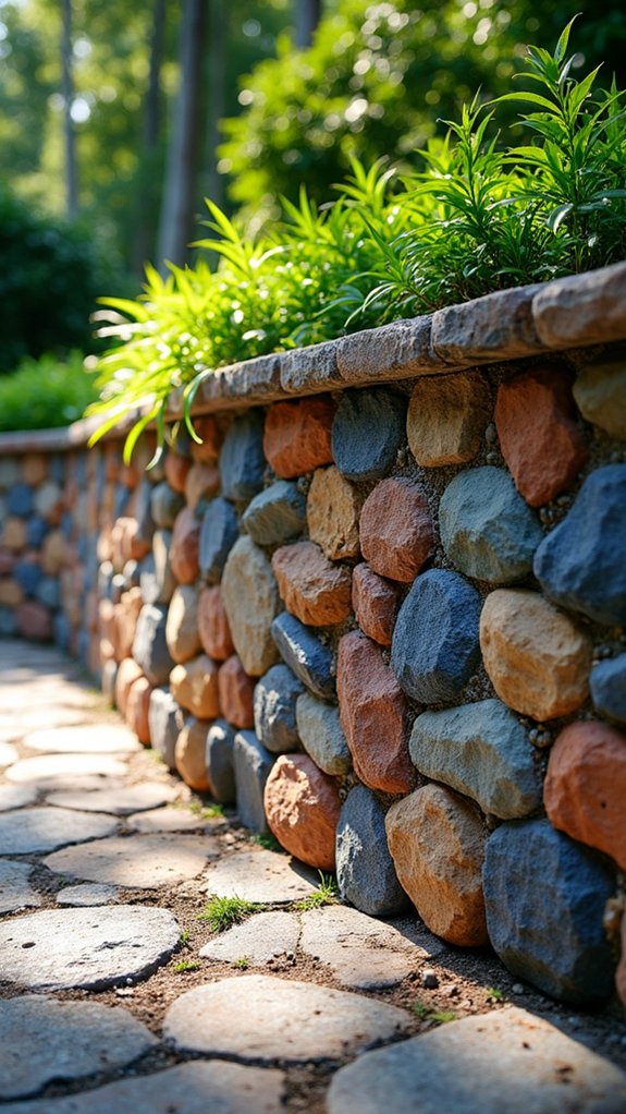 vibrant multi color stone walls