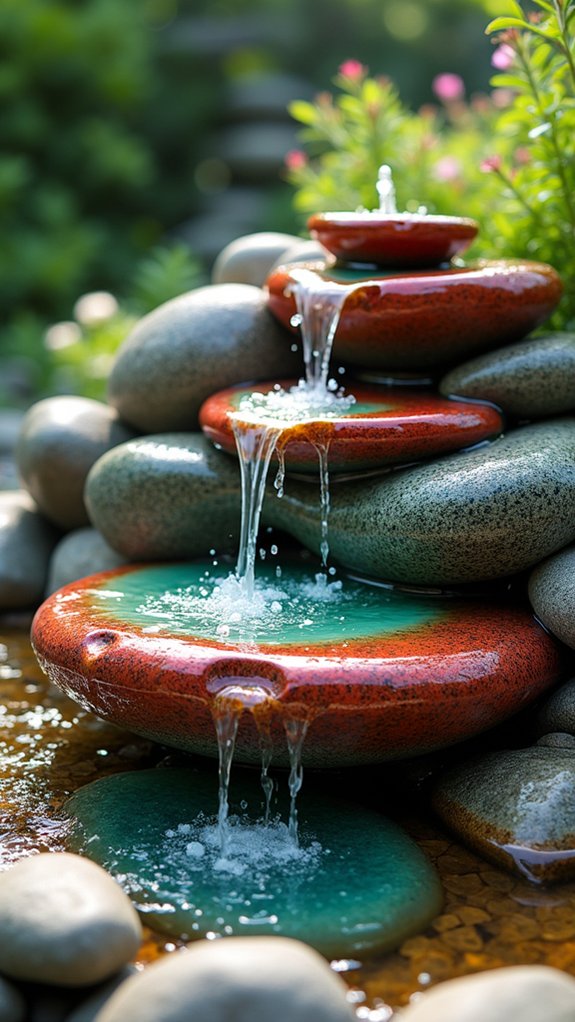 vibrant multi hued rock fountains