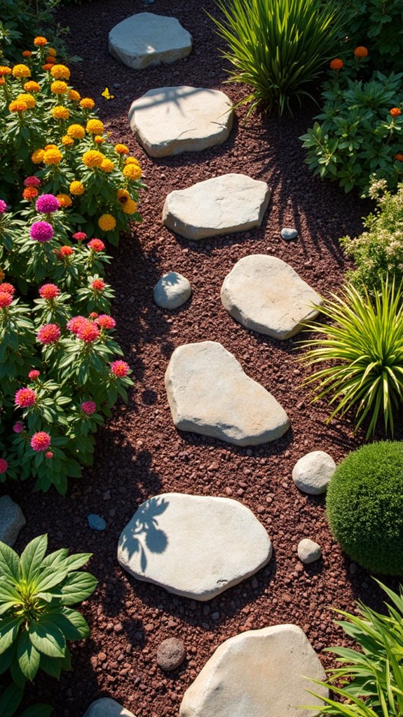 vibrant multi textured mulch beds