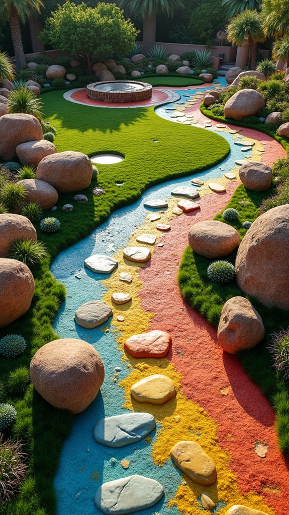vibrant outdoor rock pathways