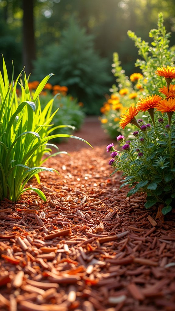 vibrant red cedar mulch