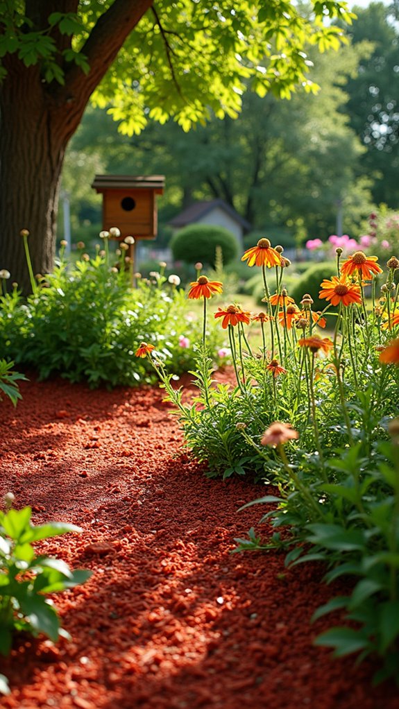 vibrant red mulch habitat
