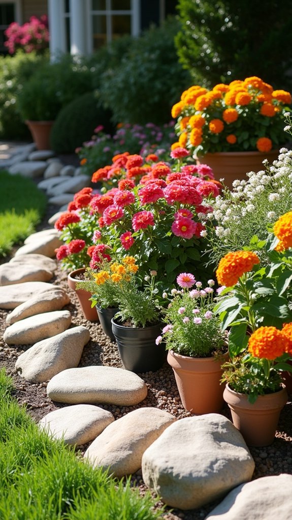 vibrant rock borders enhance