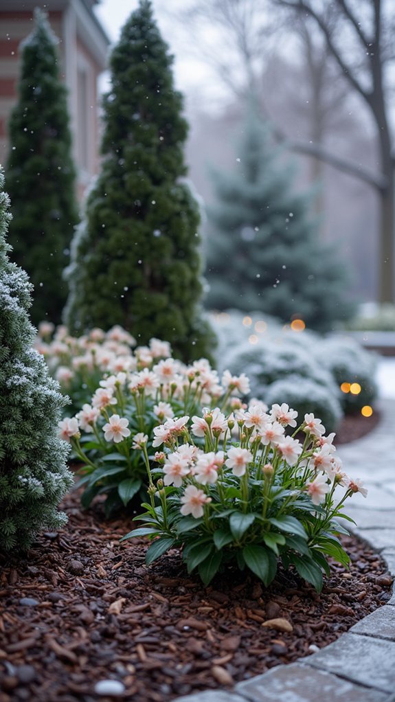 vibrant seasonal flowerbed borders