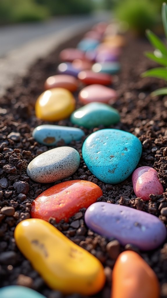 vibrant stones dark mulch