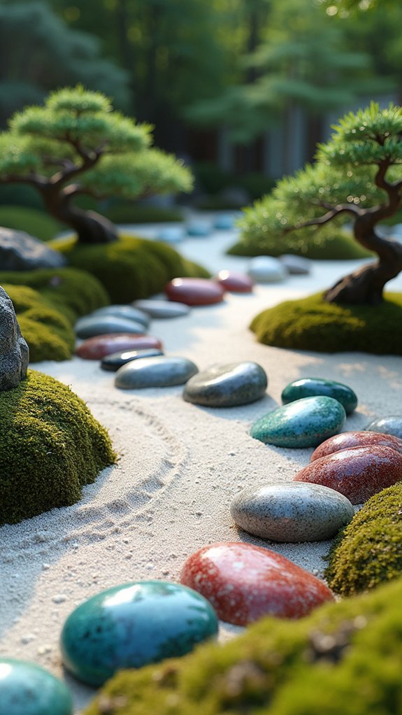 vibrant stones enhance gardens