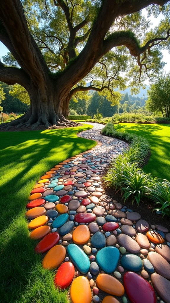 vibrant stones enhance landscaping