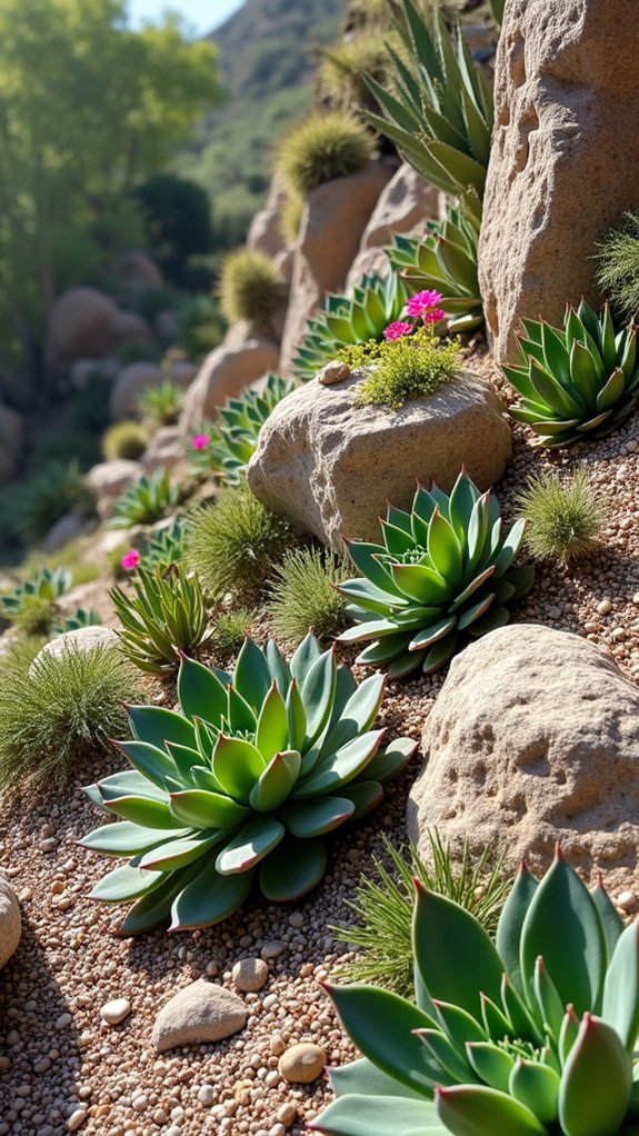vibrant succulent and cactus displays