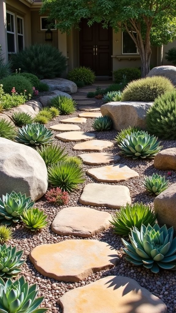 vibrant succulent rock arrangements